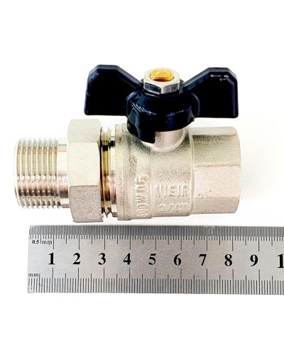 Кран шаровой с американкой 1/2 НИКЕЛЬ ViEiR(120/15шт), VIEIR