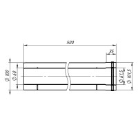 Удлинитель коаксиальный 60х100(Пл)-500