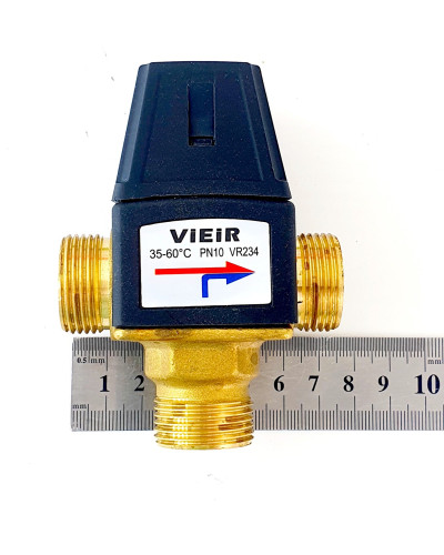 Термостатический смесительный клапан 3/4 (35-60℃, KVS1,5)  ViEiR (35/1шт), VIEIR