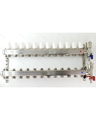 Группа коллекторов без расход. 12 -вых. НЕРЖ. БЕЗ КРАНОВ 1x3/4 ViEiR (2/1шт), VIEIR