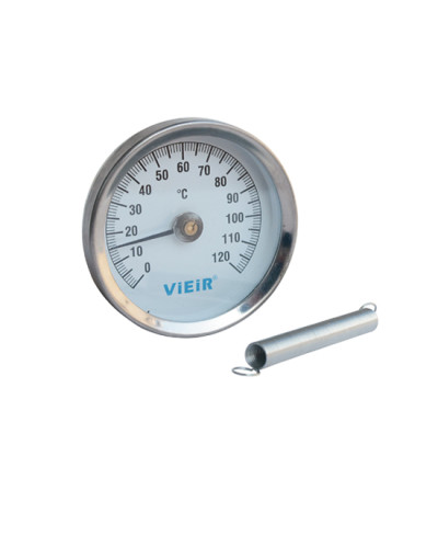 Термометр накладной с пружиной 0-120С ViEiR(100/1шт), VIEIR