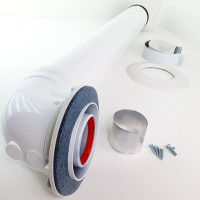 Комплект коаксиальный 60х100(Пл)-750 с хомутом, фланцем и втулкой