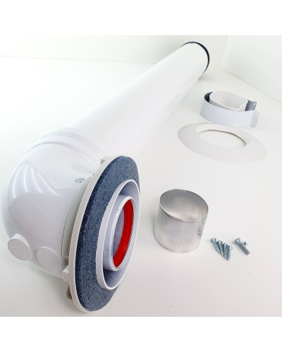 Комплект коаксиальный 60х100(Пл)-750 с хомутом, фланцем и втулкой, УТДК