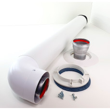 Комплект коаксиальный 60х100(Пл)-750 с фланцем и переходником