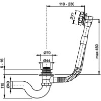 Обвязка для ванны латунная, автоматический с фиксатором(1/20)