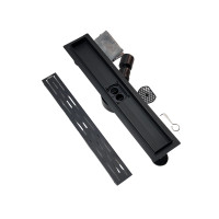 Поворотный душевой трап с сухим затвором, черный - 400 мм (4шт)