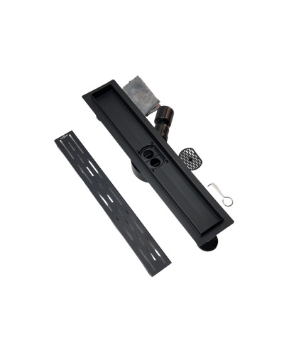 Поворотный душевой трап с сухим затвором, черный - 300 мм (4шт), VIEIR