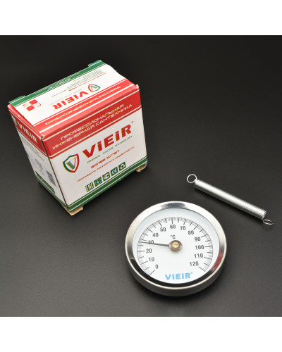 Термометр накладной с пружиной 0-120С ViEiR(100/1шт), VIEIR