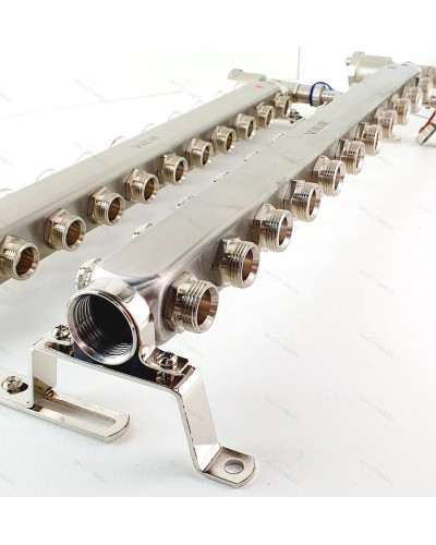 Группа коллекторов без расход. 12 -вых. НЕРЖ. БЕЗ КРАНОВ 1x3/4 ViEiR (2/1шт), VIEIR