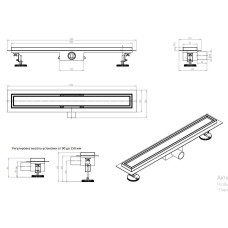 Душевой лоток под плитку - 600 мм "VIEIR" (4шт)
