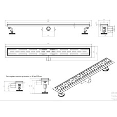 Душевой трап с сухим затвором- 800 мм "VIEIR" (4шт)