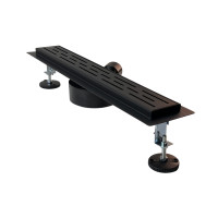 Поворотный душевой трап с сухим затвором, черный - 400 мм (4шт)