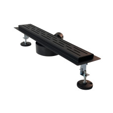 Поворотный душевой трап с сухим затвором, черный - 300 мм (4шт)