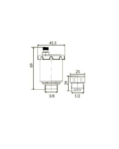 Авто-воздухоотводчик прямого с отсек.клапаном,латунь 1/2, TIM