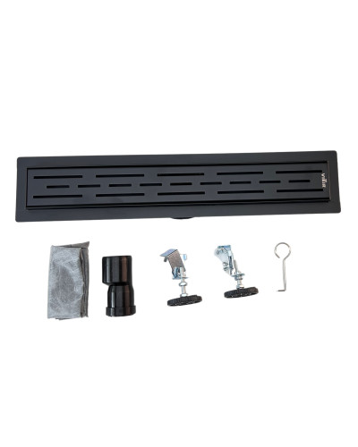 Поворотный душевой трап с сухим затвором, черный - 300 мм (4шт), VIEIR