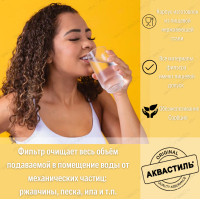 Фильтр колбовый магистральный +картридж "Аквастиль"Аквастиль" 20л     "НЕРЖАВЕЙКИ"для горячих и холодных воды (6 шт)