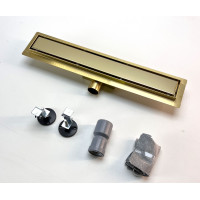 Душевой лоток с решеткой  защита от запаха:(сухой +гидрозатвор), глянцевое золото  (70*500мм)(1/4)