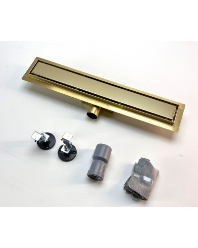 Душевой лоток с решеткой  защита от запаха:(сухой +гидрозатвор), глянцевое золото  (70*500мм)(1/4), TIM