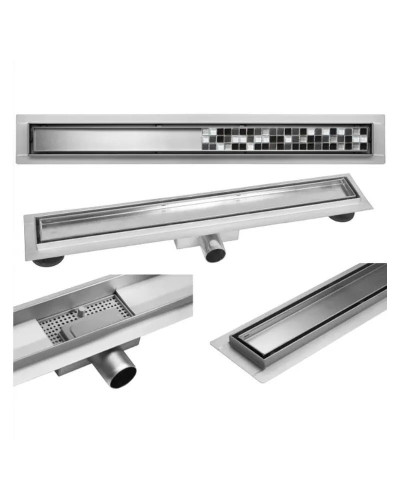 Душевой лоток с решеткой под кладку плитки  защита от запаха:(сухой +гидрозатвор) (70*400мм)(1/4), TIM