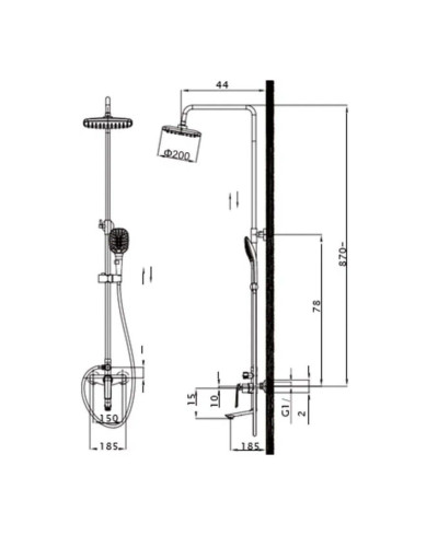 V333562 Душевая система (4/1шт), VIEIR