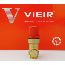 VR11FMK-3 3BAR    Предохранительный  клапан 1/2"гх1/2"ш красный VR11KFM-3 "ViEiR" (100/10шт)