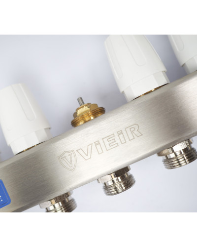 Коллектор для теплого пола 4 контура (комплект) VIEIR + насосно смесительный узел с насосом + евроконус для коллектора 3/4'-16*2,0