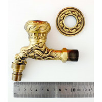 Кран с носиком ретро (короткий) декор/бронза "ViEiR" (50/1шт)