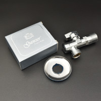 Угловой кран  с сеткой 1/2"х1/2" LUX Ganzer" хром (100/1шт)