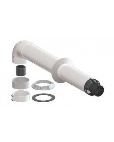 Комплект коаксиальный 60х100(Пл)-750 с хомутом, фланцем и втулкой, УТДК