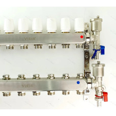 Группа коллекторов без расход. 6 -вых. НЕРЖ .БЕЗ КРАНОВ 1"x3/4" "ViEiR" (5/1шт)