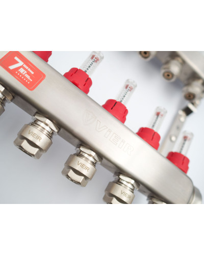 Коллектор для теплого пола 4 контура (комплект) VIEIR + насосно смесительный узел с насосом + евроконус для коллектора 3/4'-16*2,0