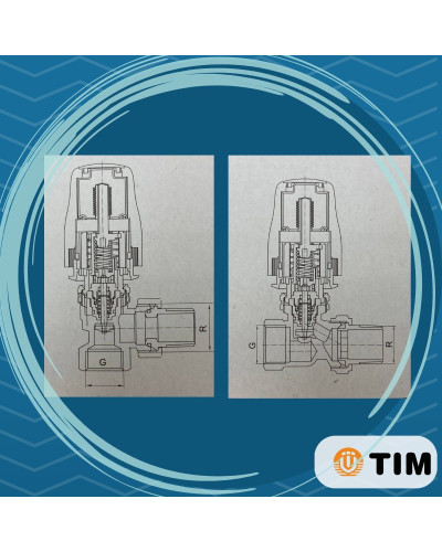 Комплект терморегулируюшего оборудования для радиатора прямой 3/4(1/20), TIM