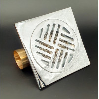 Трап угловой с сухим затвором150*150 мм ЛАТУНЬ  "VIEIR" (40шт)