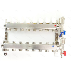 Группа коллекторов без расход. 8 -вых. НЕРЖ. БЕЗ КРАНОВ 1"x3/4" "ViEiR" (3/1шт)