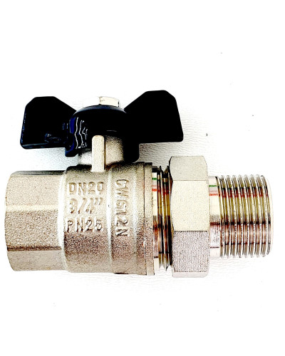 Кран шаровой с американкой 3/4 НИКЕЛЬ ViEiR(100/10шт), VIEIR