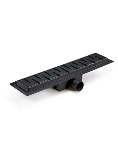 Душевой трап (защита от запаха: сухой+гидрозатвор) черный матовый  400*70, TIM