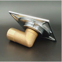 Трап угловой с сухим затвором150*150 мм ЛАТУНЬ  "VIEIR" (40шт)