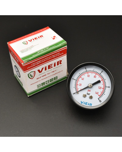 YLB10 Манометр аксиальный 10бар  (100/1шт), VIEIR