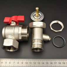 VR1105 Кран шаровой с полусгоном УГЛОВОЙ 1" (20/1пара)