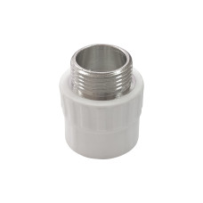 PRO Муфта переходная с наружной резьбой  20 x 1/2" (150/30) (Valfex) БЕЛАЯ