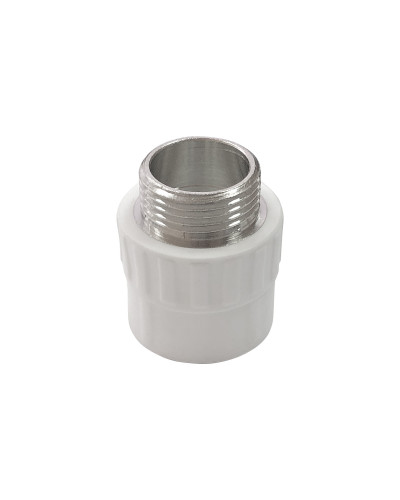 PRO Муфта переходная с наружной резьбой  20 x 1/2 (150/30) (Valfex) БЕЛАЯ, Valfex