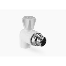 Кран шаровой для радиатора угловой 20х1/2" (60/10) (Valfex) ЗАВОД ВАЛФ-РУС БЕЛЫЙ