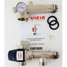 Насосно-смесительный узел для теплого пола 130мм 35-60 °С"ViEiR"(10/1шт)