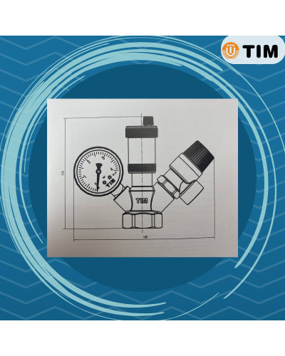 Группа безопасн.для котла,МИНИ ЭКОНОМ,без нак.гайкой 1-3 бар, TIM