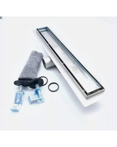 Душевой лоток с решеткой под кладку плитки  защита от запаха:(сухой +гидрозатвор) (70*400мм)(1/4), TIM