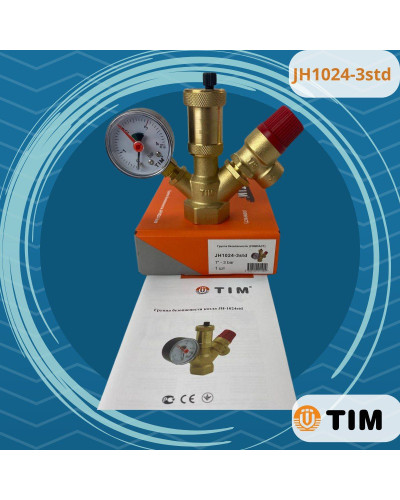 Группа безопасн.для котла,МИНИ ЭКОНОМ,без нак.гайкой 1-3 бар, TIM