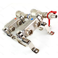 Группа коллекторов без расход. 2 -вых. НЕРЖ .БЕЗ КРАНОВ 1"x3/4" "ViEiR" (5/1шт)