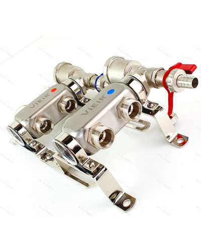 Группа коллекторов без расход. 2 -вых. НЕРЖ .БЕЗ КРАНОВ 1x3/4 ViEiR (5/1шт), VIEIR