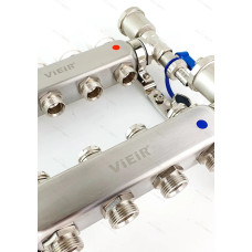 Группа коллекторов без расход. 5 -вых. НЕРЖ. БЕЗ КРАНОВ 1"x3/4" "ViEiR" (5/1шт)