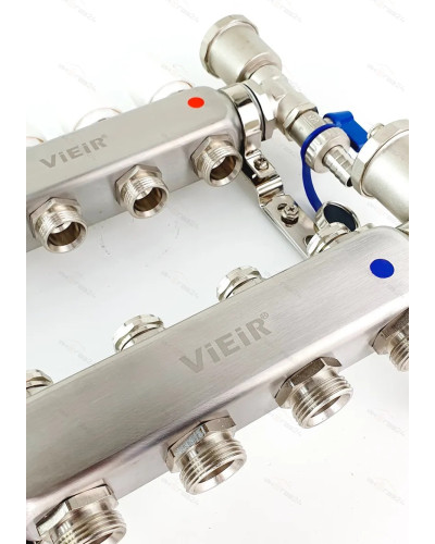 Группа коллекторов без расход. 5 -вых. НЕРЖ. БЕЗ КРАНОВ 1x3/4 ViEiR (5/1шт), VIEIR